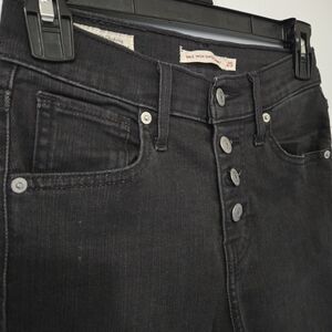 Levi's High Rise Button-Fly Black Jeans
